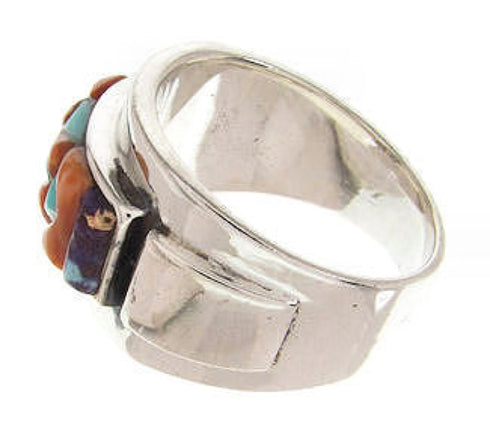 Multicolor Inlay Southwest Silver Ring Size 6-1/4 XS58038